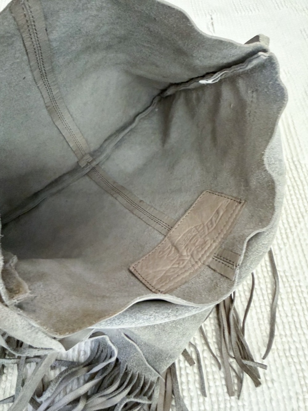 Freebird by Steven leather Fringe Boho Crossbody Bag Grey - Picture 12 of 12